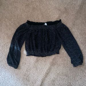 Off shoulder Shimmer Crop top blouse